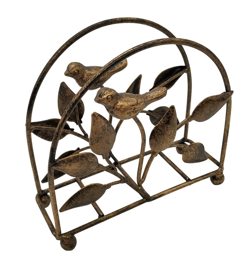 Owlgift Cast Iron Bird & Tree Classic Napkin Holder/Tabletop Freestanding Tissue Dispenser, Bronze - Image 3